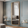71"x28" Morden Round Angle Rectangle Golden Alloy Aluminium Framed Full-Length Mirror Bathroom Vanity Mirror for Bedroom Entryway