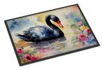 Black Swan Doormat Front Door Mat Indoor Outdoor Rugs for Entryway, Non Slip Washable Low Pile, 24H X 36W