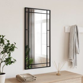 Wall Mirror Black 15.7"x31.5" Rectangle Iron