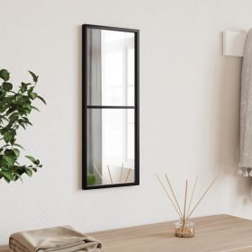 Wall Mirror Black Glass, Powder-coated iron 7.9 x 19.7 in
