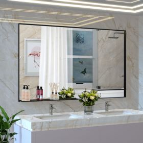 60*36" Oversized Modern Rectangle Bathroom Mirror with Balck Frame Decorative Large Wall Mirrors for Bathroom Living Room Bedroom Vertical or Horizont