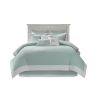 Oversized Cotton Jacquard Comforter Set Aqua King
