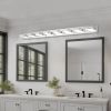 Modern Chrome LED Vanity Light, 8-Lights Wall Sconce for Bathroom and Mirror, Sleek Minimalist Design, Energy-Efficient, Easy to Install
