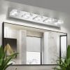 31" Modern Chrome 5-Light LED Vanity Light, Square Acrylic Lampshades Wall Mount Fixture for Bathroom, Mirror Lighting