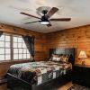 52 Inch 5 blades Ceiling Fan With Dimmable LED Light And Remote Control
