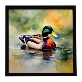 Mallard Framed Metal Print Bathroom, Kitchen, Office, Home Decor Wall Art Ready to Hang, Square, 8X8