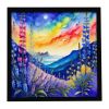 Colorful Delphinium Framed Metal Print Bathroom, Kitchen, Office, Home Decor Wall Art Ready to Hang, Square, 8X8