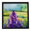 New Jersey Violet in Watercolor Framed Metal Print Bathroom, Kitchen, Office, Home Decor Wall Art Ready to Hang, Square, 8X8