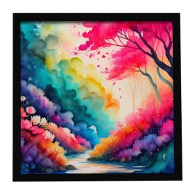 Colorful Azaleas Framed Metal Print Bathroom, Kitchen, Office, Home Decor Wall Art Ready to Hang, Square, 8X8