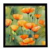 California California Poppies in Watercolor Framed Metal Print Bathroom, Kitchen, Office, Home Decor Wall Art Ready to Hang, Square, 8X8