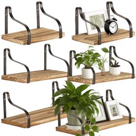 3 Pcs Wood Floating Shelves 3 Size Rustic Brown Wall Shelves Room Hanging Book Shelves Small Farmhouse Decor Wall Mounted Display for Living Room Bedr