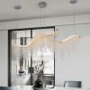 36-inch Modern Wave LED Crystal Chandelier - Adjustable Color Temperature 3000K/4000K/6000K - Adjustable Height - Elegant Chandelier for Living Room a
