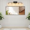 40" Modern 5-Light Vanity Wall Sconce - Black and Gold Bathroom Light Fixture with Clear Glass Shades, Industrial Wall Mounted Lamp for Mirror, Vanity