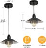 Farmhouse Vintage Pendant Light Black Fixture Pendant Lights with Spring Frame Adjustable Metal Hanging Lamp E26 [No Bulb][Unable ship on weekends