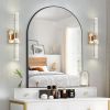 17"(H) Contemporary Crystal Wall Light, Gold Plating Finish with Bubble Crystal, 2-Light Sconce for Bathroom, Bedroom