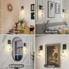 Wall Sconces Set of Two, Black Dimmable Raindrop Wall Lighting, Modern Bathroom Sconces Wall Lamps Vanity Lighting for Living Room
