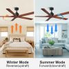 in. Integrated LED Farmhouse Indoor/Outdoor Black Smart Ceiling Fan with Remote Control