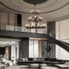 45" Retro Industrial Style 3-Layer Pendant Light, 27-Lights Black Farmhouse Pendant, Suitable for Dining Rooms, Living Rooms (Bulb Not Included)