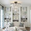 (Same as W1340110374/L5011) 20" Black Crystal Chandelier Ceiling Light, Modern Luxury 10-Light Flush Mount Light Fixture