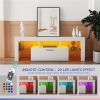Fashion TV stand, Entertainment Center, media console, with LED light belt, remote control and tempered glass shelf