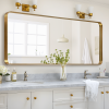 71"x31"Aluminum alloy rounded corners rectangular imitation electroplated full-length mirror Bathroom Vanity Mirror for Bedroom Entryway