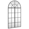 Wall Mirror Black Glass, Powder-coated iron 23.6 x 43.3 in