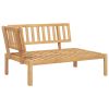 Patio Sofa Taupe Solid acacia wood with fabric cushions Large