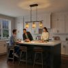Elysian Three Lights Island With Natural Rattan Shade Farmhouse Chain Ceiling Lamp