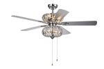 Kyana 6-light Crystal 5-blade 52-inch Chrome Ceiling Fan