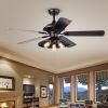Upille 3-light Metal 5-blade 52-inch Matte Black Ceiling Fan