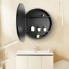 30x30 inch Black Metal Framed Wall mount Bathroom Medicine Cabinet with Mirror