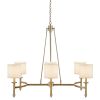 6-light Chandelier with Fabric Drum Shades Antique Gold See below