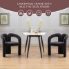 Contemporary Designed Velvet Fabric Upholstered Accent/Dining Chair /Barrel Side Chairs Kitchen Armchair for Living Room set of 2 (Black Velvet)