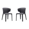 Manhattan Comfort Conrad Grey Faux Leather Dining Chair (Set of 2)