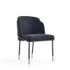 Manhattan Comfort Flor Fabric Dining Chair in Black