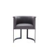 Manhattan Comfort Corso Leatherette Dining Chair with Metal Frame in Grey