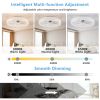 20" Luxury Double Ring LED Ceiling Fan with Light – Modern Flush Mount Design, Hidden Blades, Dimmable Lighting & Remote Control