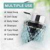 Foaming Soap Dispenser, Clear Glass Foam Hand Soap Dispenser for Bathroom, Refillable 7.8 Oz Foamy Pump Bottle with Plastic Sliver Pump