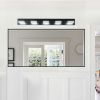Modern Black LED Vanity Light, 5-Lights Wall Sconce for Bathroom and Mirror, Sleek Minimalist Design, Energy-Efficient, Easy to Install