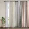 Cotton Printed Curtain Panel with Chenille Stripe and Lining Gray 50x95"