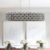39" Contemporary Crystal and BlackGold Pendant Chandelier – Geometric Modern Light Fixture for Dining Room, Kitchen
