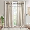 Cotton Printed Curtain Panel with Chenille Stripe and Lining Ivory 50x95"