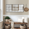 69"*30"Iron grid right-angled rectangular black full-length mirror for Living Room, Bedroom, Hanging or Leaning Against The Wall