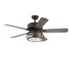 Bobet Rustic Bronze 52-Inch 5-Blade Lighted Ceiling Fan