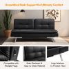 Folding Futon Sofa Bed for Living Room-Dark Brown