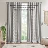 Cotton Printed Curtain Panel with Chenille Stripe and Lining Gray 50x95"