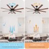 Modern 66 Inch Ceiling Fan With 6 Speed Wind 8 Blades Remote Control Reversible DC Motor With Light