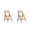 Manhattan Comfort Pullman Folding Dining Chair in Nature Cane- Set of 2