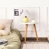 1PC Round Side Sofa Coffee Table with Wooden Tray end tables