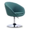Manhattan Comfort Hopper Sky Blue and Polished Chrome Twill Adjustable Height Chair